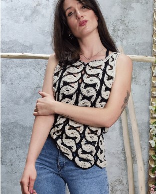 Camiseta crochet combi