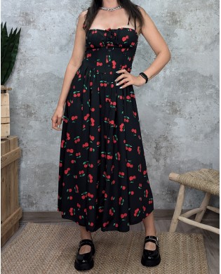 Vestido cherry midi