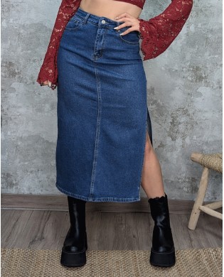 Falda midi denim